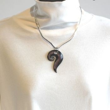Sterling Silver Collar with Murano Glass Pendant